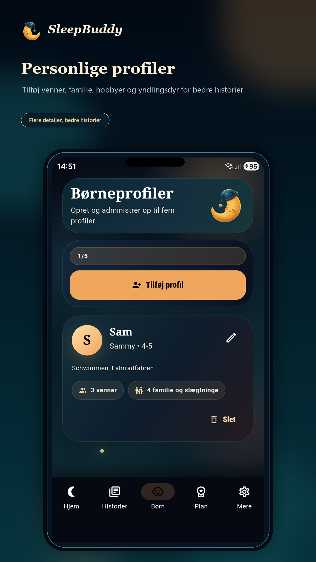 SleepBuddy profiles screenshot