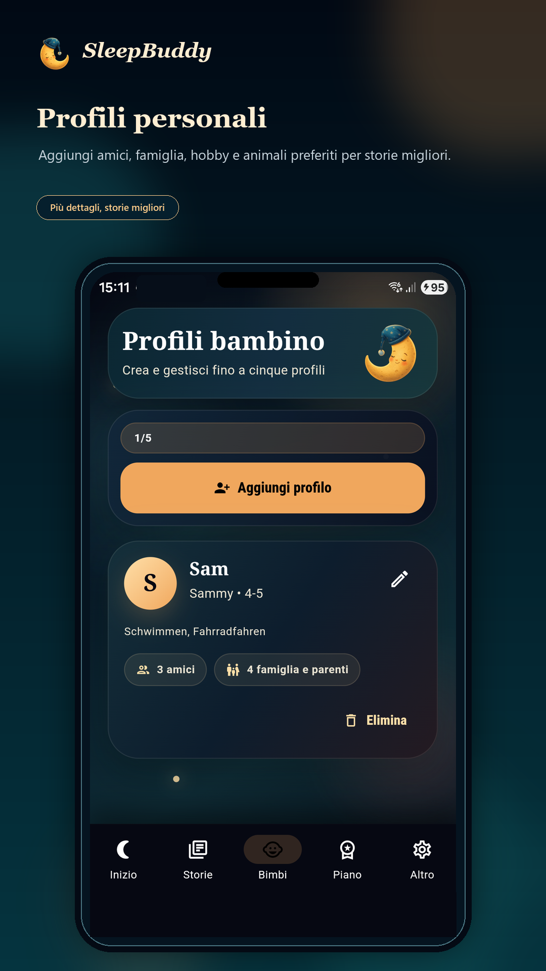 SleepBuddy profiles screenshot