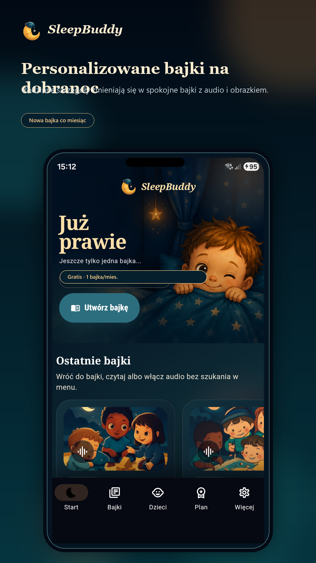 SleepBuddy app dashboard